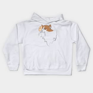 adorable butterfly and cat one line art, Kids Hoodie